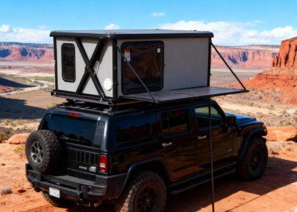 Electric Automatic Hard Shell Roof Top Tent with Remote Control Aluminum Black Shell