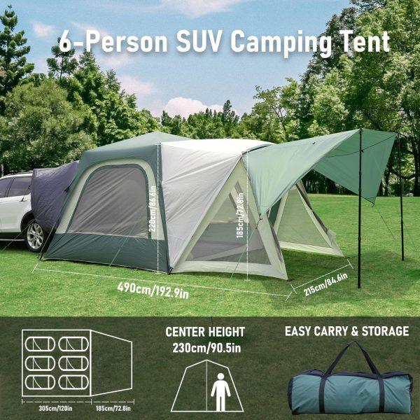 Instant SUV tent 6 person with screen room porch setup