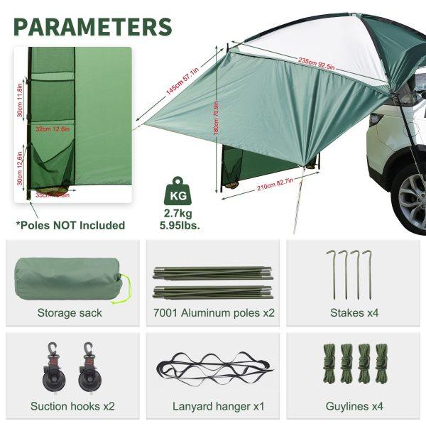 Multifunctional Car Side Awning with Integrated Storage Organizer