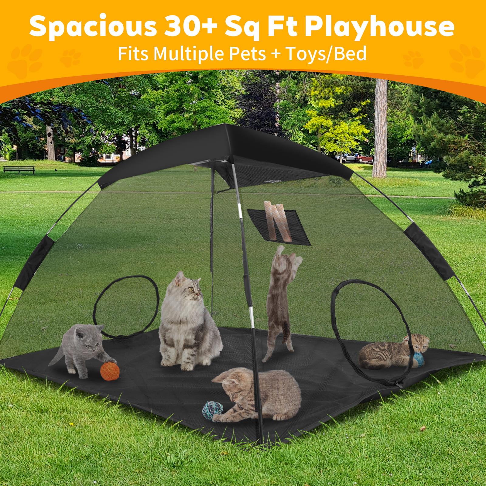 Portable Hexagonal Mesh Pet Playpen with Sunshade Canopy (Outdoor & Indoor) 9 Portable Hexagonal Mesh Pet Playpen with Sunshade Canopy (Outdoor & Indoor)-7