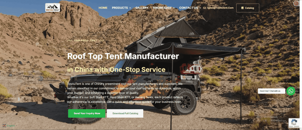 ToyouTent Website Homepage Photos