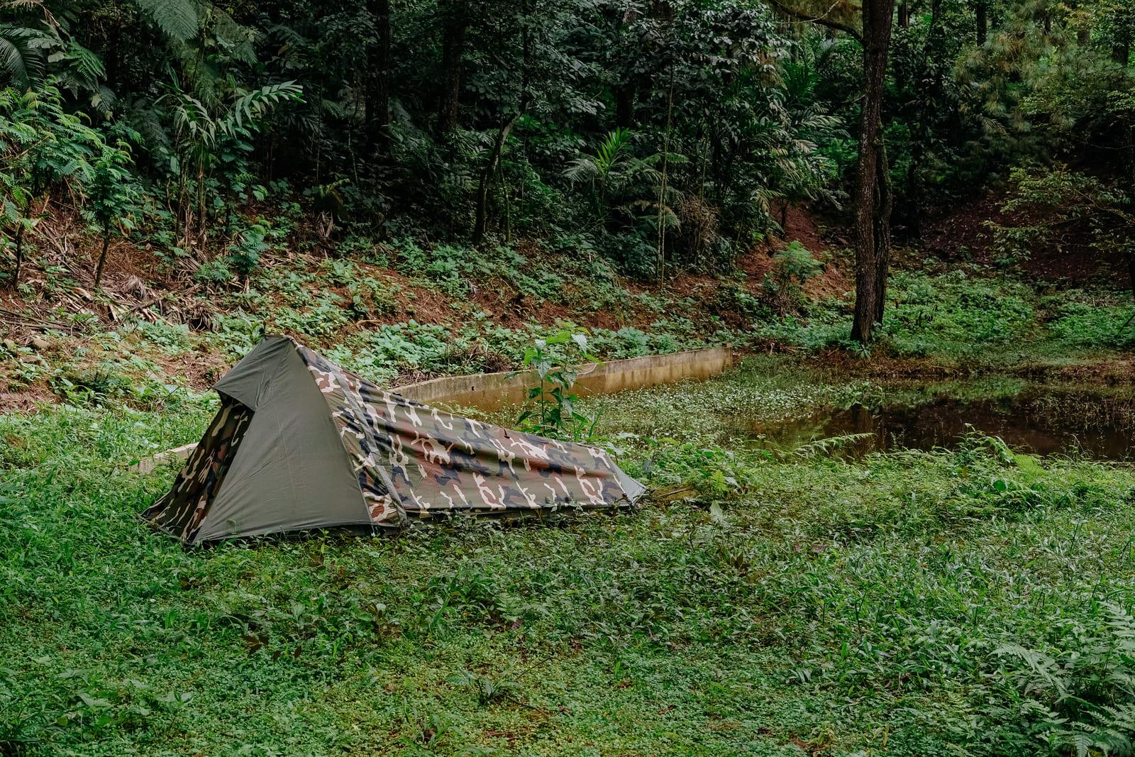 Ultralight 1-Person Bivy Tent (3-Season) – Professional Backpacking Series 2 Waterproof single person survival tent setup in forest