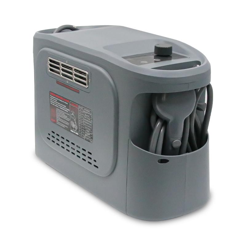 GWH-2 Knob-Adjustable Portable Gas Water Heater | 3L/min Compact Camping Shower with Integrated Storage 1 Studio view of the GWH-2 portable gas water heater on a white background, featuring the mechanical temperature control knob and digital display.