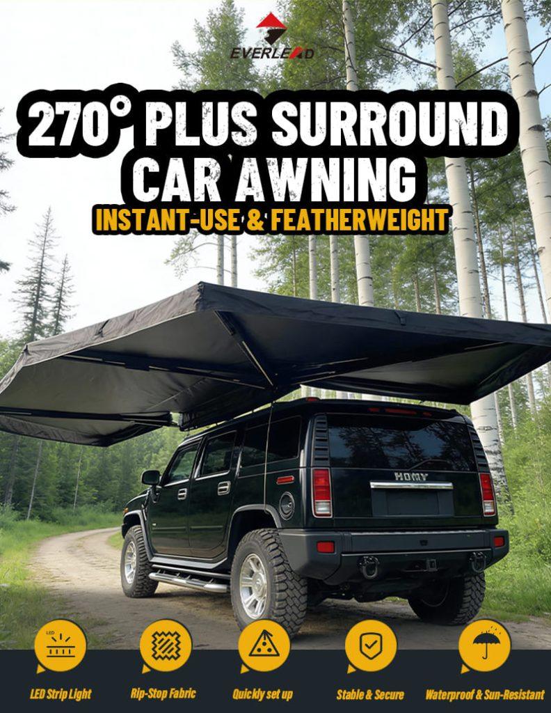 270 Degree Awning Waterproof Overland Awning with LED Lights