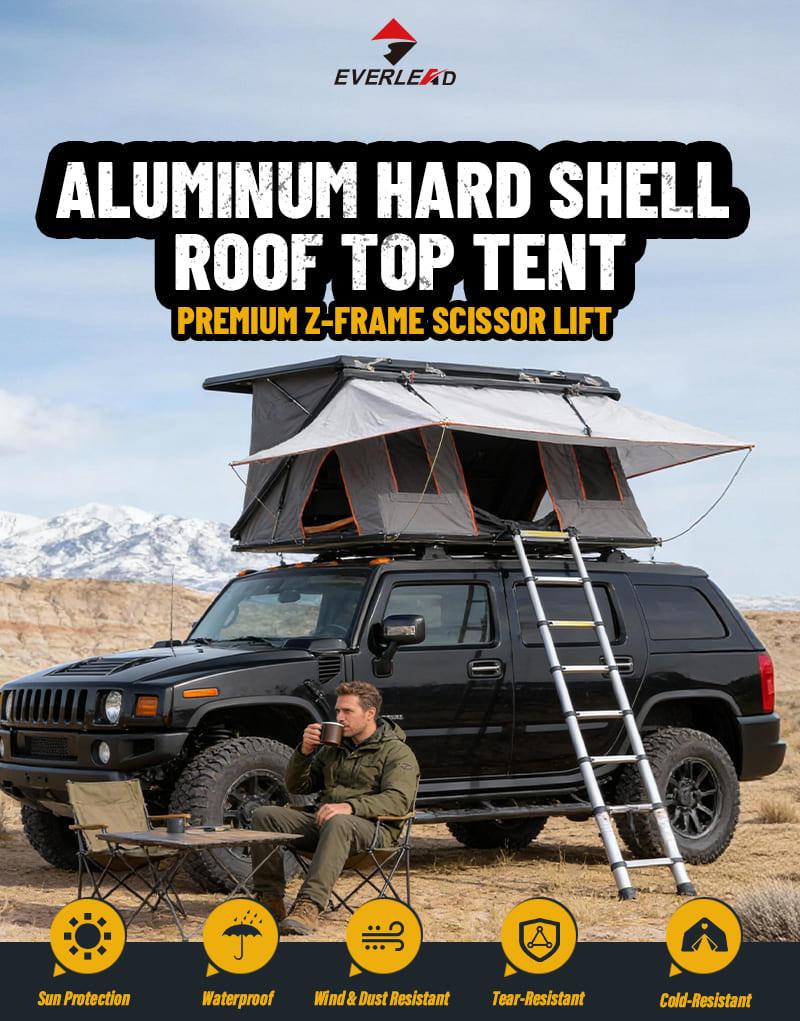 Side Opening Roof Top Tent Aluminum Z-Fold Hard Shell RTT