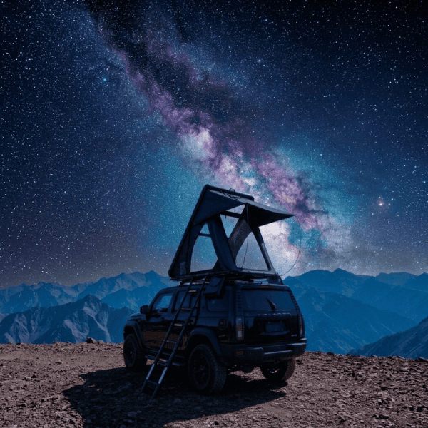 Everlead Ultra-Slim 8cm Aluminum Wedge Roof Top Tent - World's First Panoramic Sky-View PC Hard Shell RTT for Overlanding