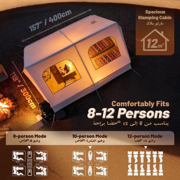 12sqm Panoramic Inflatable Glamping Tent (8-10 Person)-1