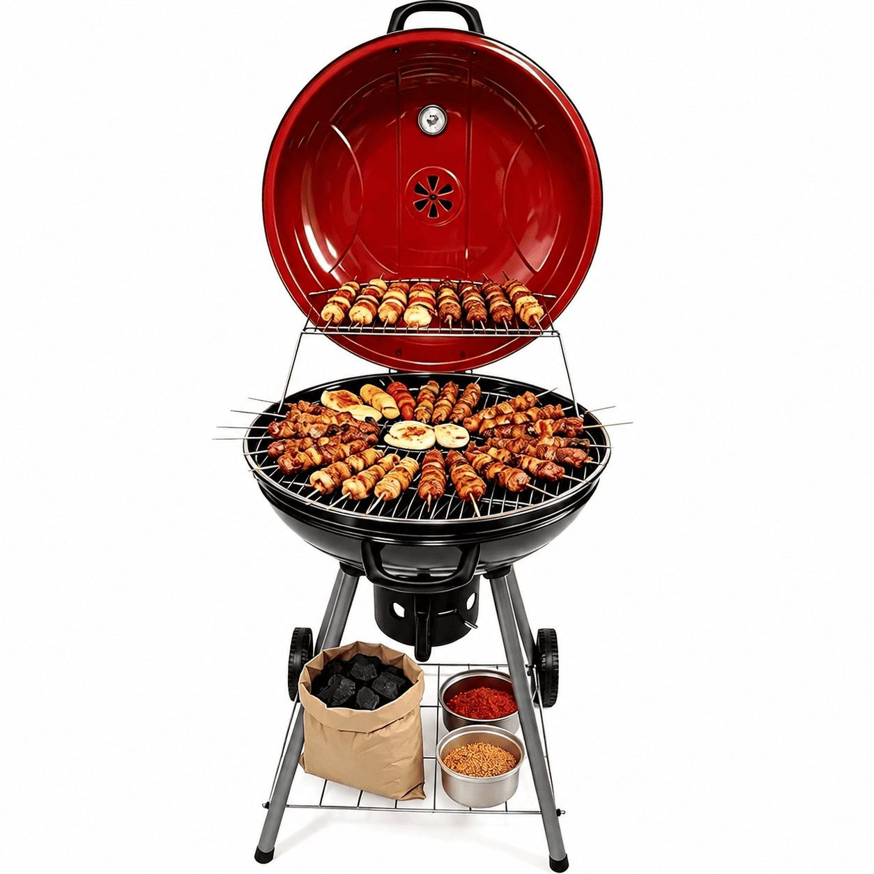 22-Inch Charcoal Apple Grill & Smoker-1