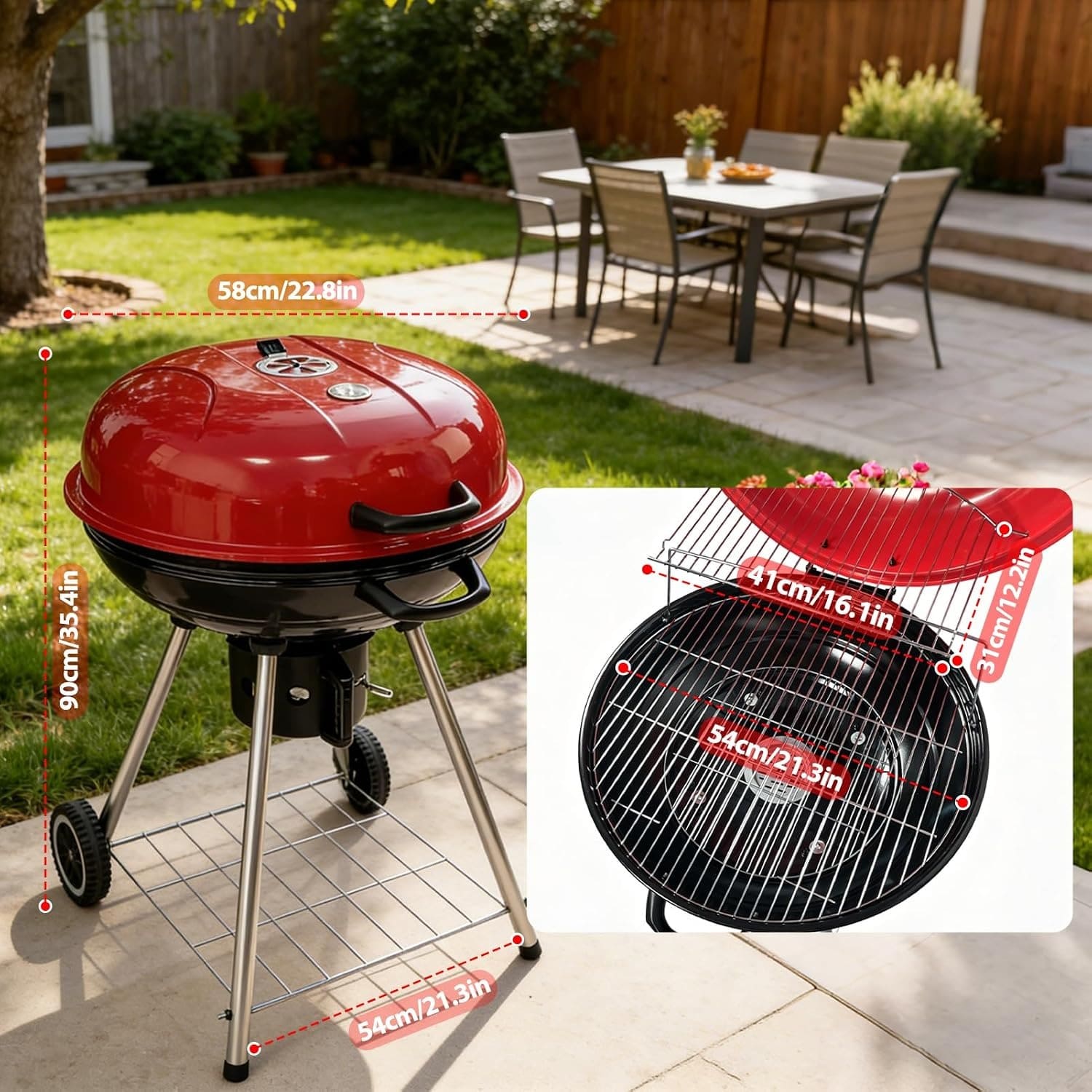 22-Inch Charcoal Apple Grill & Smoker-2