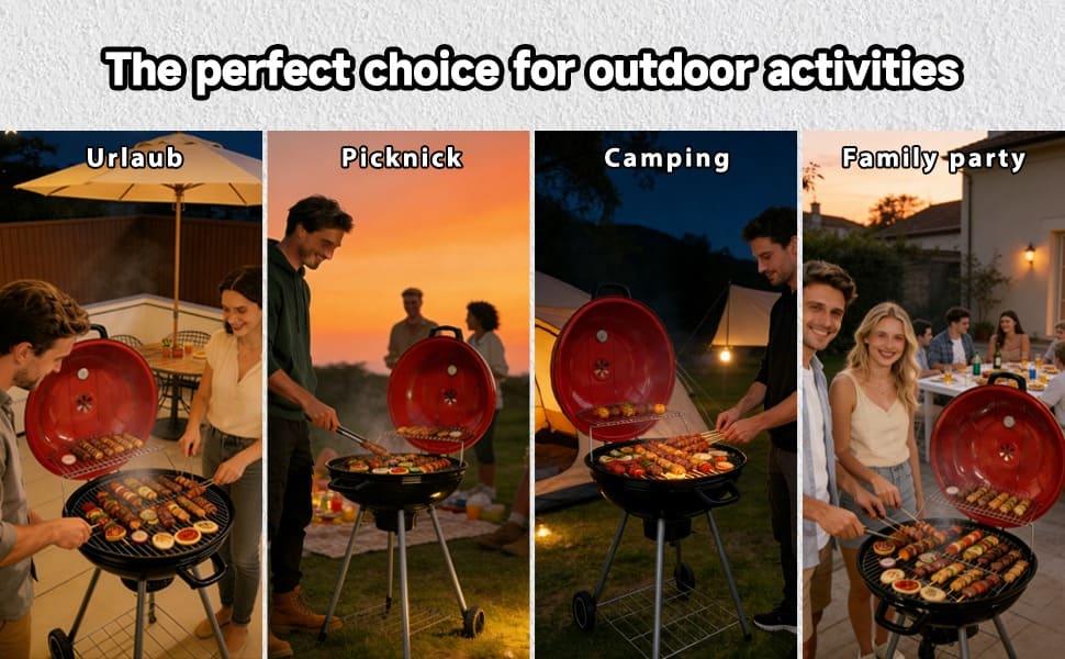 22-Inch Charcoal Apple Grill & Smoker-Application Scenarios
