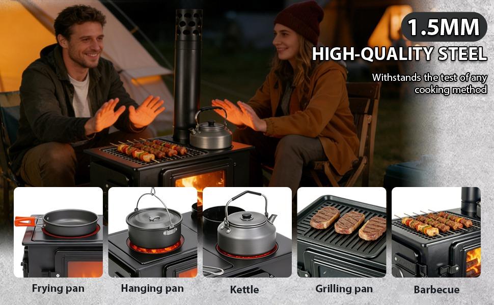 Portable Tent Wood Stove with Glass Window-high quality steel