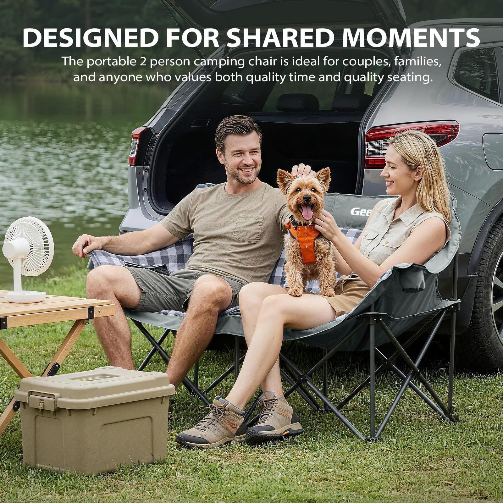 Pioneer Suede Double Camping Chair-7
