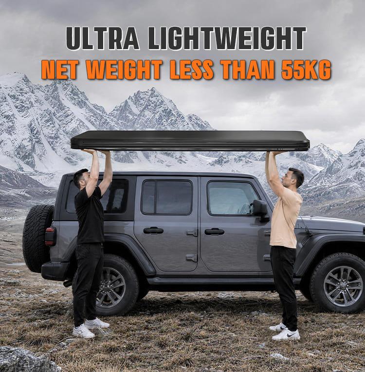 Ultra-Thin Aluminum Triangle Hard Shell Roof Top Tent | 12cm Low-Profile & 50kg Lightweight - Image 2