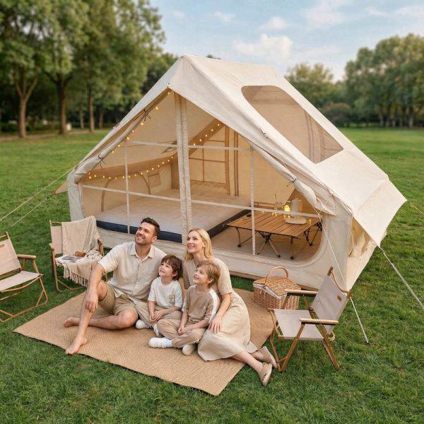 4 Person Inflatable Hot Tent with Stove Jack